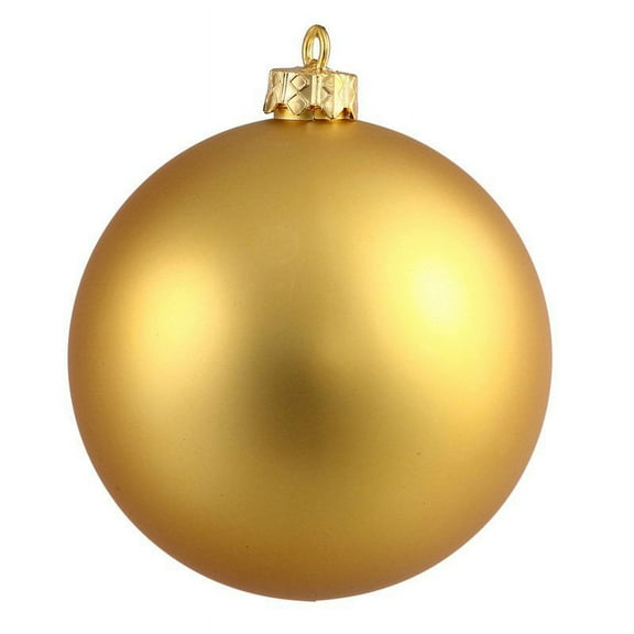 Vickerman 4.75" Gold Matte Ball Ornament, 4 per Bag