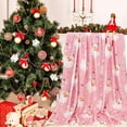 thumbnail image 5 of Christmas Fuzzy Blanket 60 x 50 Inch Pink Santa Clause Xmas Tree Throw Blanket Soft Warm Winter Blanket for Home Chair Sofa Couch Bed, 5 of 6
