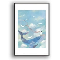 IDEA4WALL Framed Canvas Wall Art for Living Room, Bedroom Whale Canvas Prints for Modern Home Decoration Ready to Hang