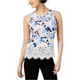 thumbnail image 2 of maison Jules Womens Lace Trim Tank Top, White, Medium, 2 of 2