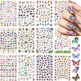 thumbnail image 2 of Pegatinas de mariposa para decoración de uñas, pegatinas 3D, pegatinas para decoración de uñas, suministros de uñas acrílicas, flores, diseños de mariposas, decoración de uñas, pegatinas de mariposas JAMW Sencillez, 2 of 5