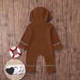 thumbnail image 5 of Newborn Baby Bear Fleece Snowsuit Romper Hooded Cute Baby Costume Clothes Newborn Boy Clothes for Boys 6-12 Months, 5 of 9