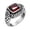 Red, variant on Men's Stainless Steel Vintage Bully Hip-hop Punk Serpentine Block Texture Gemstone Ring Black Size 10