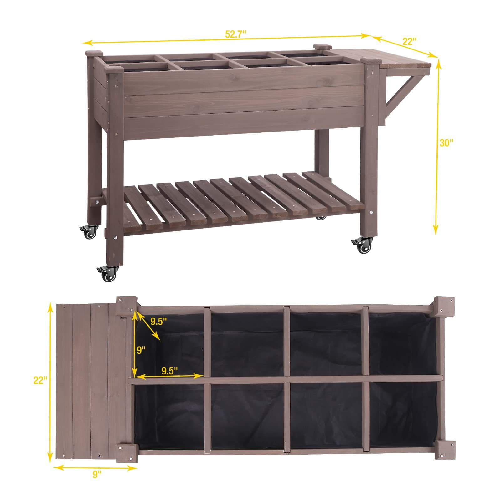 Aivituvin Raised Garden Bed Elevated Wood Planter Box Stand Outdoor Garden Kit