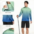 thumbnail image 5 of FAVIPT Sun Protection Fishing Shirts for Men Long Sleeve Gradient Tops Lightweight Rash Guard Hooded Shirts with Mask Hiking Outwear 2025 Blue,L, 5 of 7
