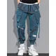 thumbnail image 4 of Pantalones cargo para hombre, pantalones apilados para hombre, negros, multibolsillos, estilo hip hop, multibolsillos, spandex, con estilo, holgados y de alta calidad, 4 of 4