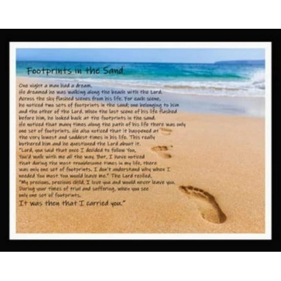 Footprints In The Sand Faith Cotton Panel Fabric