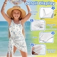 thumbnail image 6 of Xoenoiee Blue Floral Pattern Girls Swimsuits Halter One Piece Bathing Suit with Cover Up Skirt Adjustable Strap Teen Girl Swimsuit Swimwear Set, Size 7-8 Years, 6 of 7
