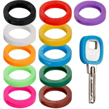 11PCS Key Caps Plastic Key Identifier Covers Tags Coding Rings in 11 Assorted Colors