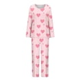 thumbnail image 4 of Pyjama pour Femmes Manches Longues Shorts Polyester Décontracté Ensemble 2 Pcs, 4 of 7