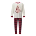 thumbnail image 2 of Family Christmas Pajamas Matching Sets Plaid Christmas Tree Letter Print Tops Plaid Pants Sleepwear, 2 of 10