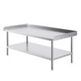 thumbnail image 2 of Stainless Steel Work Table, 30 x 60 x 26 Inch Commercial Food Prep Worktable, 3-Sided Backsplash Heavy Duty Prep Worktable, Metal Work Table with Adjustable Height for Restaurant Home Hotel, 2 of 7