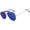 Silver / Blue Mirror, variant on Aviator Sunglasses Silver Metal Frame with Browbar for Men and Women
