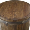 thumbnail image 3 of Bowery Hill 19" Round Contemporary Wood Wine Barrel Accent End Table in Walnut, 3 of 5