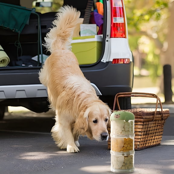 ACDANC 2026 New Airtight Outdoor Dog Treat Jar - Waterproof Pet Food Storage Container | Locking Lid Moisture-Proof Seal | Portable Snack Dispenser for Training Hiking Camping ( 3.1"*3.1"*7.5")