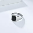 thumbnail image 3 of PAURO Unisex's Stainless Steel Simple Classic Elegant Novel Trend Personalized Ring Silver Black Size 10, 3 of 4