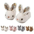 thumbnail image 6 of Otqutp Unisex Toddler Fashion Shoes Cute Autumn and Winter Girls Slippers Flat Bottom Soft Warm and Comfortable Solid Color Cute Rabbit Shape(White,2-2.5 Years), 6 of 6