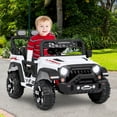 thumbnail image 2 of Patiojoy 12V Kids Ride on Truck Electric Toy Car with Remote Control Wireless Connection USB Port Battery Display Treaded Wheels Soft Start 3 Speed & Spring Suspension White, 2 of 10