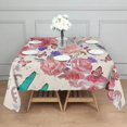 thumbnail image 3 of Pioneer Flower Floral Print Pattern Square Tablecloth,Waterproof Square Table Cover,Wipeable Spillproof Washable Table Cover for Home Kitchen Party Decor 60"x60"(152x152cm), 3 of 6