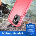 thumbnail image 3 of For Iphone 14 Waterproof Case - Ip68 Waterproof Phone Case With Built-In Screen & Lens Protector, 360 Full Body Shockproof Dustproof Case With Lanyard, For Iphone 14 (6.1") Pink[o1507], 3 of 5