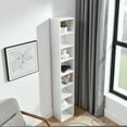 thumbnail image 4 of 8-Tier Media Tower Rack, Slim Storage Cabinet with Adjustable Shelves, 4 of 12