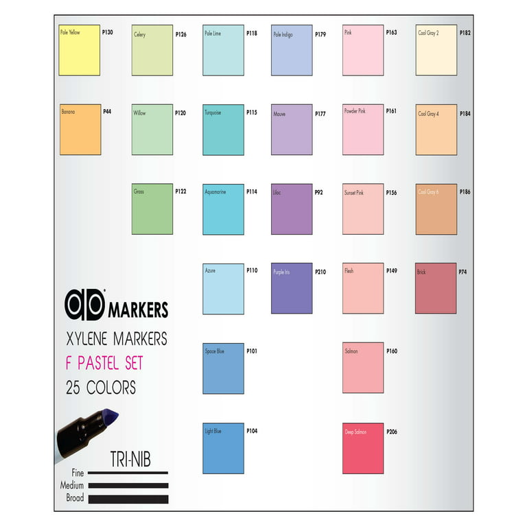 Ad Marker Pastel Set 25 Colors 