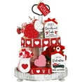 thumbnail image 4 of Valentine's Day Tiered Tray Valentine's Day Table Wooden Sign Decorations Tabletop Signs Heart Truck For Valentine's Day Party Home Kitchen Holiday Easter Rose Vanity Tray Decorations Party Tall, 4 of 9