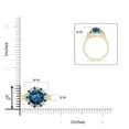 thumbnail image 6 of ANGARA Natural 3.5 ct London Blue Topaz Triple Shank Ring with Alternating in 14K Yellow Gold for Women (Size-9mm) | November Birthstone Jewelry for Women | London Blue Topaz Ring (Ring Size- 4.5), 6 of 11