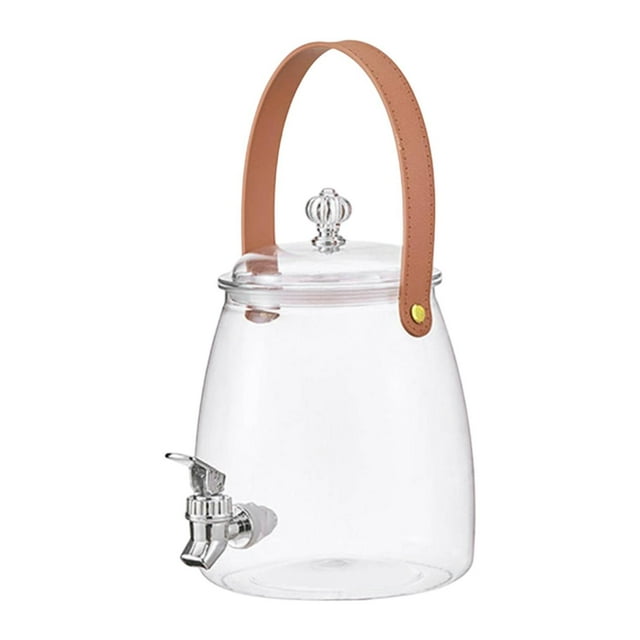 Contenedor de bebidas de bebidas, jarra de agua de jugo con espiga, hervidor de agua fría y transparente para grifo para acampar al aire libre. 5L