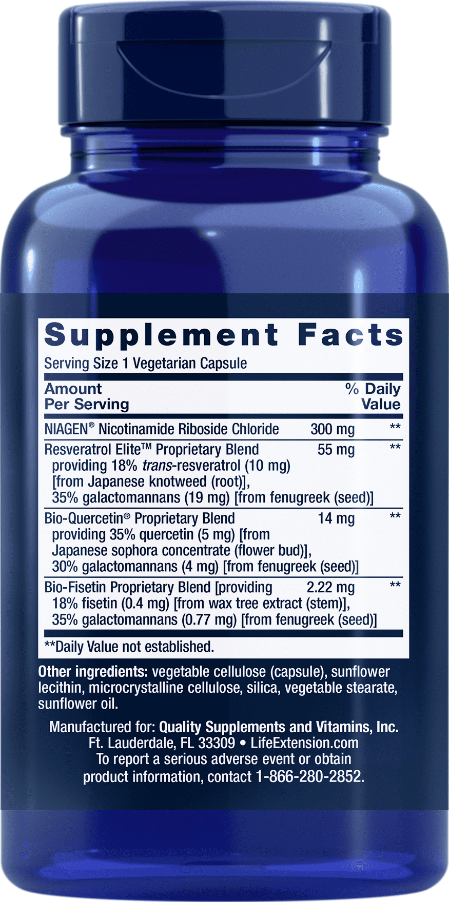 Life Extension NAD+ Cell Regenerator and Resveratrol Elite, 90 Veg Caps