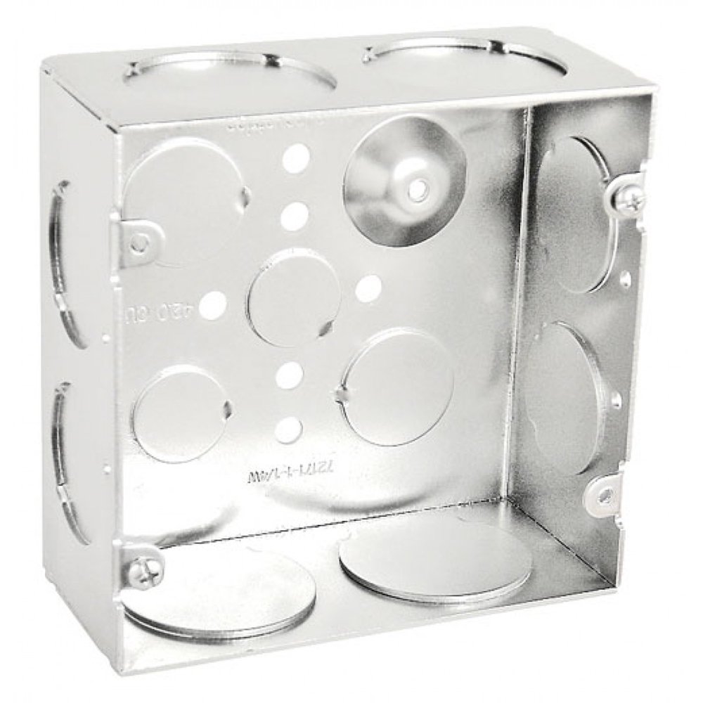 1 Pc, 411/16 Welded Junction Box, 21/8 In. Deep, (4) 11/4 In. & (4