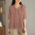 thumbnail image 5 of Summer Women's Three-Dimensional Embroidery T-Shirt, 5 of 7