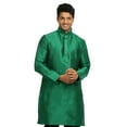 thumbnail image 4 of Saris and Things Kurta en Soie Verte pour Hommes. Ce Produit Est Fait sur Commande., 4 of 5