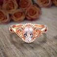 thumbnail image 3 of Sale 1.50 Carat 8x6mm Oval Cut Morganite and Diamond Moissanite Engagement Ring Wedding Ring in 10k Rose Gold Jewelry, 3 of 5