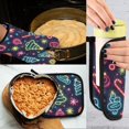 thumbnail image 5 of Yayeee Oven Mitts and Pot Holder Set of 4 Heat Resistant Kitchen Gloves Baking Hot Pad, Neon Christmas, 5 of 5