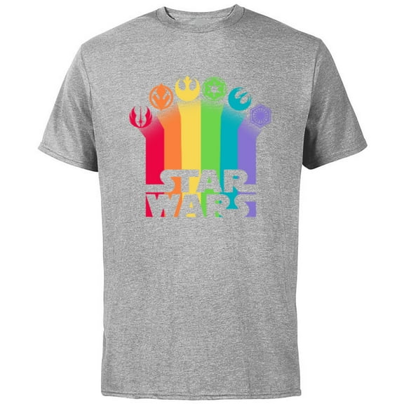 Star Wars Logo with Pride Icons - Short Sleeve Cotton T-Shirt for Adults - Customized-Athletic Heather