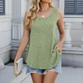 thumbnail image 4 of JGGSPWM Loose Fit Ribbed Tank Tops for Women Crew Neck Sleeveless Summer Casual Lightweight Knit Sweater Shirts Green M, 4 of 7