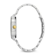 Bulova Classic Mens Quartz Ana;og Wristwatch Stainless Steel Watch in Silver, Gold and Blue.