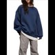 thumbnail image 1 of Sudaderas de Mujer con Cuello Redondo, Forro , Suéteres Oversize, Otoño 2025, Blusas Bonitas, Ropa Preppy Estilo-P M, 1 of 8
