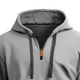 thumbnail image 4 of Sport Hoodie Autumn Men Hoodie Hooded Drawstring Half Zipper Pockets Elastic Cuffs Hem Pullover Sport Fitness Travel School Top, 4 of 5