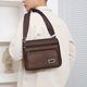thumbnail image 4 of Textured Leather Crossbody Shoulder Bag | Adjustable Strap | Spacious Lightweight Handbag | Multiple Compartments | 24x19x8cm | Black Brown Coffee | PU Material | 1pc, 4 of 6