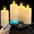 thumbnail image 1 of SoulBay Flameless Candles Rechargeable, 4 Pack LED Flickering Waterproof White Pillar Candles with Magnetic Charging Base Remote, 1 of 9