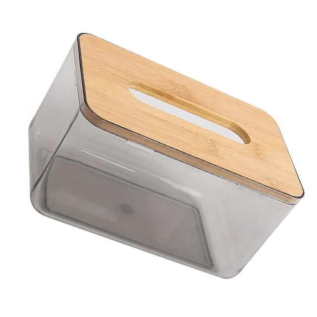 Cubierta de Caja de Tejido de Madera, Creativo de Gran Capacidad Moderno Titular de Cajas de Tejido Transparente Elegante Para Encimera