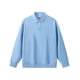 thumbnail image 1 of Autumn/Winter Heavyweight Piqué Cotton Polo Neck Sweatshirt, Loose Fit, Solid Color, Couple Style, Turn-Down Collar, Long Sleeve, 1 of 4