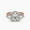 ROSE GOLD, variant on Classic 4-Prong Round Cut Moissanite 18k Ring with Side Stones