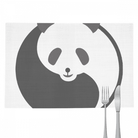 

Harmonize Positive Negative Panda Surroundings Placemat Pad Kitchen Woven Heat Resistant Cushion Rectangle