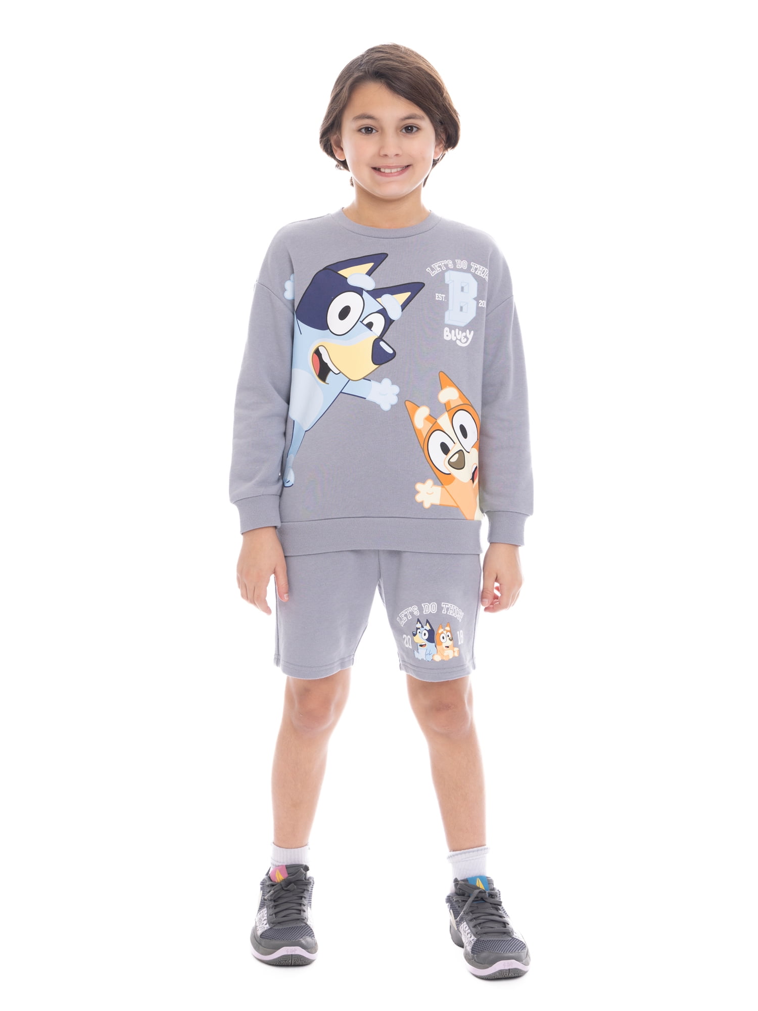 Bluey Boys licensed fleece short set, sizes 4-18