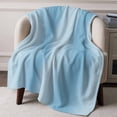 thumbnail image 3 of Throw Blanket for Couch Blue Soft Fleece Flannel Blankets Cozy Lightweight Blanket for Home Sofa Living Room Gradient Color Bed Throws 60" x 80", 3 of 9