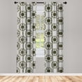 thumbnail image 3 of Ambesonne Grey Abstract Curtains, Northern Tribal Motif, Pair of 28"x84", Black Earth Yellow, 3 of 5