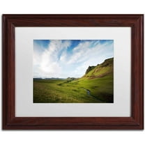 Trademark Fine Art 'Icelandic Green' Canvas Art by Philippe Sainte-Laudy, White Matte, Wood Frame